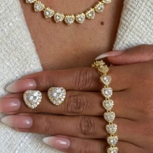 Pulseira Riviera Coração com Zircônias Semi Joia - Imagem 4