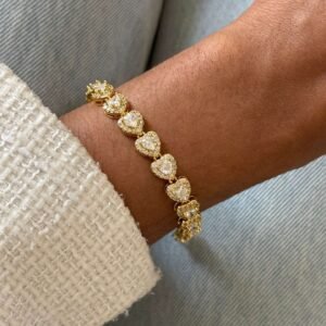 Pulseira Riviera Coração com Zircônias Semi Joia - Imagem 5