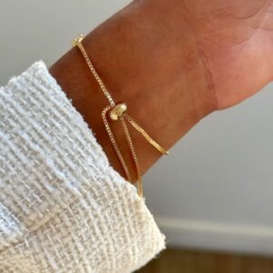 Pulseira Bola com Zircônia Ajustável Folheada a Ouro 18K ou Prata com Verniz Protetor - Imagem 3