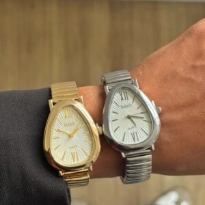 Relógio Gota Dourado ou Prateado Pulseira Flexível - Imagem 1