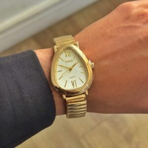 Relógio Gota Dourado ou Prateado Pulseira Flexível - Imagem 2