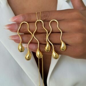 Conjunto Gota Fio Orgânico Semi Joia - Imagem 3