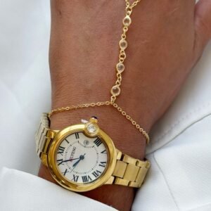 Pulseira de Mão Dourada Cristal Folheada - Imagem 3