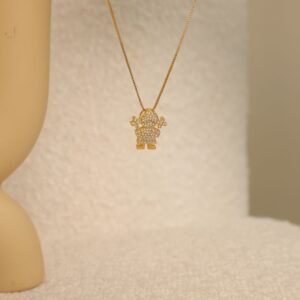 Colar Filha Menina Cravejado Folheado á OURO - Imagem 2